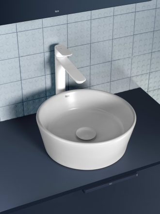 Roca Optica pultra ültethető ívelt kerámia mosdó 35 cm, fehér A327B15000