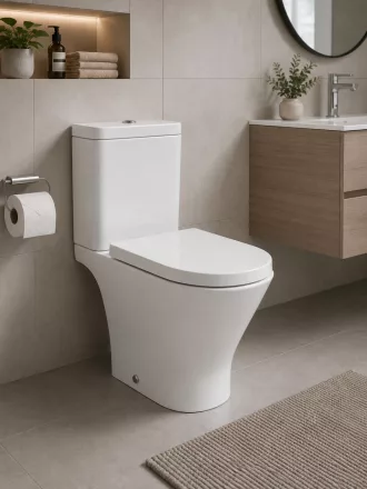 Roca The Gap Round monoblokkos Rimless WC csésze fehér A3420N8000