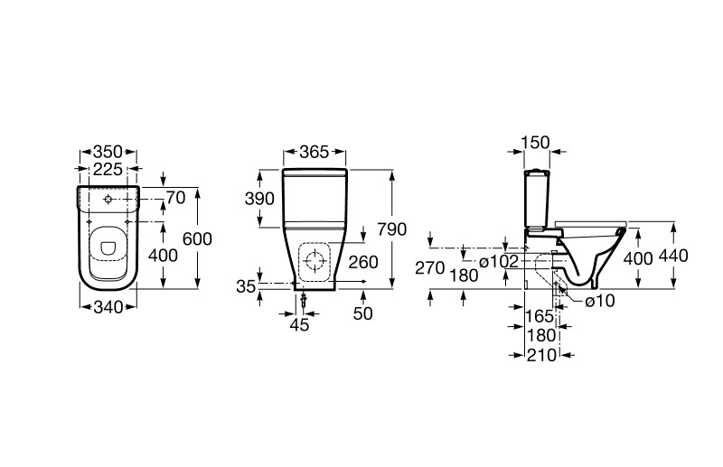 Roca The Gap kompakt monoblokk WC csésze A342472000 Fürdős