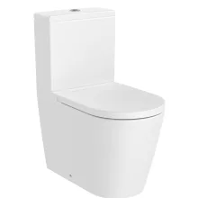   Roca Inspira Round falra tolható Rimless WC csésze 64,5x37,5 cm vario kifolyással, matt fehér A342526620