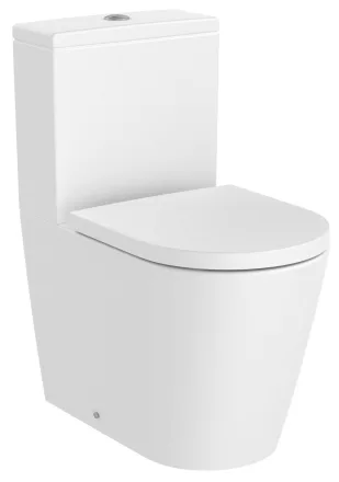 Roca Inspira Round Rimless falra tolható kompakt WC csésze 60x37,5 cm Matt Fehér A342529620