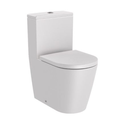 Roca Inspira Round Rimless falra tolható kompakt WC csésze 60x37,5 cm Gyöngy szín A342529630