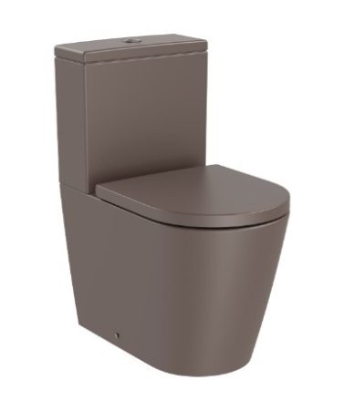 Roca Inspira Round Rimless falra tolható kompakt WC csésze 60x37,5 cm Kávé szín A342529660