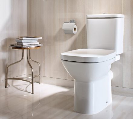 Roca Debba Square álló monoblokk WC csésze hátsó kifolyású, rögzítőszettel A342997000