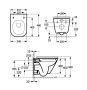 Roca Gap Square Compacto fali WC szésze 48x34 cm, peremnélküli, fehér A34647A000