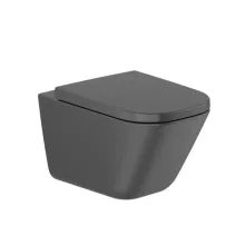 Roca The Gap Square fali WC csésze lecsapódásgátló ülőkével matt fekete A34647L080-SET1
