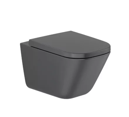 Roca The Gap Square fali WC csésze lecsapódásgátló ülőkével matt fekete A34647L080-SET1