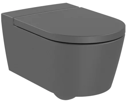 Roca Inspira Round fali WC csésze 56x37 cm, rimless, onyx szín A346527640