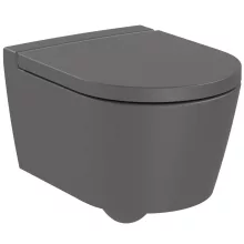   Roca Inspira Round kompakt fali WC-csésze 48x37 Rimless Onyx szín A346528640