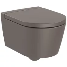   Roca Inspira Round kompakt fali WC-csésze 48x37 Rimless kávé szín A346528660