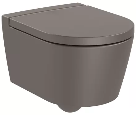 Roca Inspira Round kompakt fali WC-csésze 48x37 Rimless kávé szín A346528660