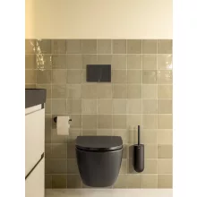   Roca Ona perem nélküli porcelán kerámia fali WC csésze, matt fekete A346687080