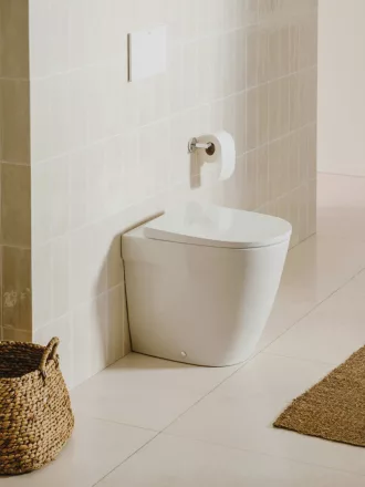 Roca Ona falra tolható álló WC csésze 36x53 cm vario kifolyóval, Rimless, matt fehér A347687620