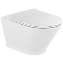  Roca The Gap Round mélyöblítésű Rimless fali WC 35x54 cm, Soft-Close vékony ülőkével csomagban, fehér A34H0N5001