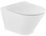 Roca The Gap Round mélyöblítésű Rimless fali WC 35x54 cm, Soft-Close vékony ülőkével csomagban, fehér A34H0N5001