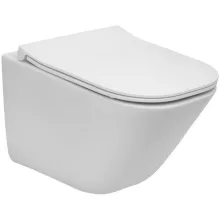   Roca The Gap Square Kompakt perem nélküli fali WC csésze 34,7x48 cm, Slim ülőkével, fehér A34H473000