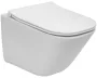 Roca The Gap Square Kompakt perem nélküli fali WC csésze 34,7x48 cm, Slim ülőkével, fehér A34H473000