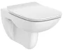 Roca Debba Square Fali kerámia WC csésze Rimless, lágyan záródó ülőkével, fehér A34H993000