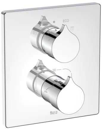 Roca Insignia falba építhető 2 fogyasztós termosztátos csaptelep Evershine bevonattal Króm A5A0C3AC00