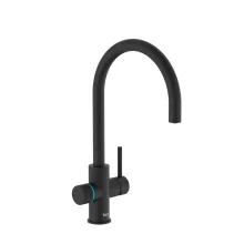 Roca Aquafy vízszűrős konyhai csaptelep szűrt vízhez és csapvízhez, matt fekete kivitelben.