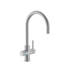 Roca Aquafy vízszűrős konyhai csaptelep szűrt vízhez és csapvízhez, rozsdamentes acél kivitelben.