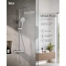 Roca Vega Plus zuhanyrendszer egykaros csapteleppel és zuhanyszettel króm