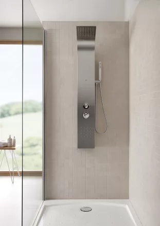 Roca Essential termosztátos hidromasszázs zuhanypanel, króm A5A9A8BC00