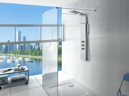 Roca Evolution termosztátos zuhanypanel hidromasszázzsal, króm A5A9B8BC00