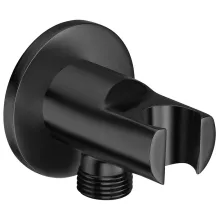   Roca Aqua Round fali  zuhanycsatlakozó 1/2 Everlux bevonattal és zuhanytartóval Szálcsiszolt Titánium Fekete A5B5250NM0