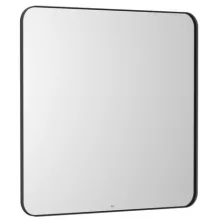   Roca Luna szögletes fürdőszobai tükör 80x80 cm matt fekete kerettel A812414000