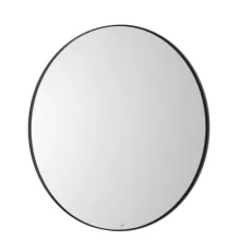   Roca Luna kerek fürdőszobai tükör 80x80 cm, matt fekete kerettel A812418000