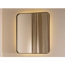  Roca Luna szögletes tükör 80x80 cm LED világítással, matt fekete kerettel A812422000
