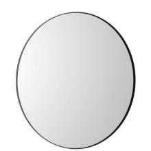   Roca Luna kerek fürdőszobai tükör LED világítással 100x100 cm, matt fekete kerettel A812427000