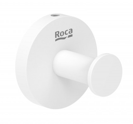 Roca Hotels Round fém akasztó rögzítővel, matt fehér A817570B00