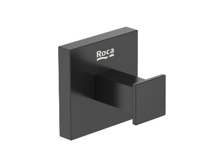 Roca Hotels szögletes fém akasztó rögzítővel, matt fekete A817601C40