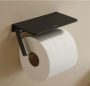 Roca Hotels Square WC papír-tartó polccal, matt fekete A817612C40