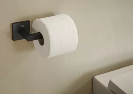 Roca Hotels Square WC papír tartó rögzítővel, matt fekete A817613C40
