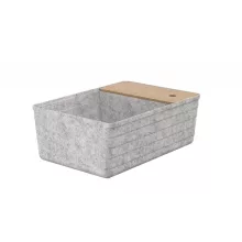   Roca Tura rendszerező filc kosár parafa borítással 40x30x18 cm, szürke A818024N10