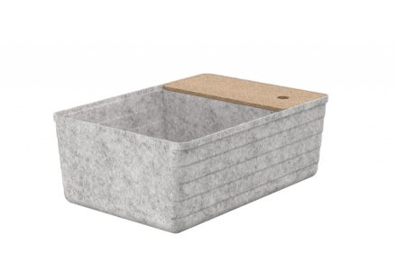Roca Tura rendszerező filc kosár parafa borítással 40x30x18 cm, szürke A818024N10