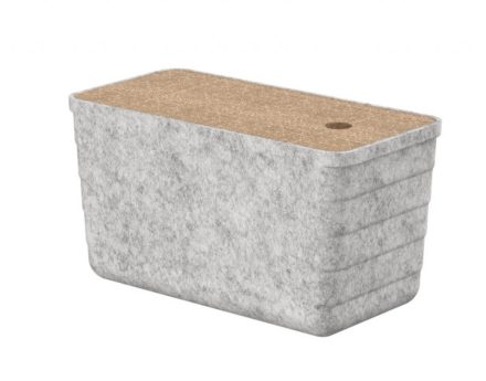 Roca Tura rendszerező kosár 33,5x16,5 cm parafa borítással, szürke A818025N10