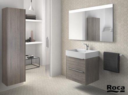 Roca Inspira alsószekrény mosdóval 60x50, texturált városi tölgy A851075402