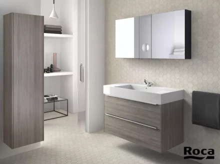 Roca Inspira alsószekrény mosdóval 100x50, texturált városi tölgy A851077402