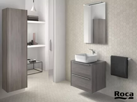 Roca Inspira alsószekrény mosdótálakhoz 60x50, texturált városi tölgy A851079402