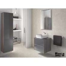   Roca Inspira alsószekrény mosdótálakhoz 60x50, texturált városi tölgy sötétített tükörrel A851079403