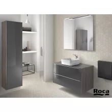   Roca Inspira alsószekrény mosdótálakhoz 100x50, texturált városi tölgy sötétített tükörrel A851081403