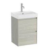   Roca Ona 2 fiókos alsószekrény 45x36x64,5 FineCeramic mosdóval Világos Tölgy A851681512