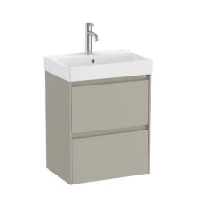   Roca Ona 2 fiókos kompakt alsószekrény 50x36x64,5 cm FineCeramic mosdóval, homokszürke A851682510