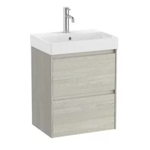  Roca Ona 2 fiókos kompakt alsószekrény 50x36x64,5 FineCeramic mosdóval Világos Tölgy A851682512