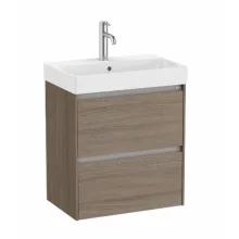   Roca Ona 2 fiókos kompakt alsószekrény 55x36x64,5 FineCeramic mosdóval Sötét szil A851683511