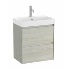   Roca Ona 2 fiókos kompakt alsószekrény 55x36x64,5 FineCeramic mosdóval Világos Tölgy A851683512